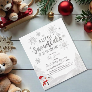 Carte d'invitation pour Baby Shower Budget Flocon 