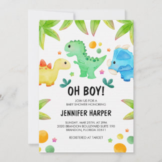 Carte d'invitation pour Baby Shower sur le thème d