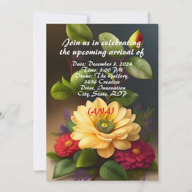 carte d'invitation pour bébé (Devant)