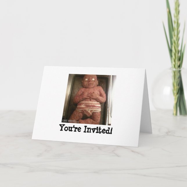 Carte d'invitation pour bébé pain de viande (Devant)