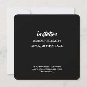 Carte d'invitation pour événement de vente privée