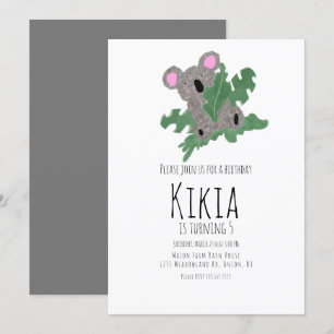 Carte d'invitation pour fête d'anniversaire avec k