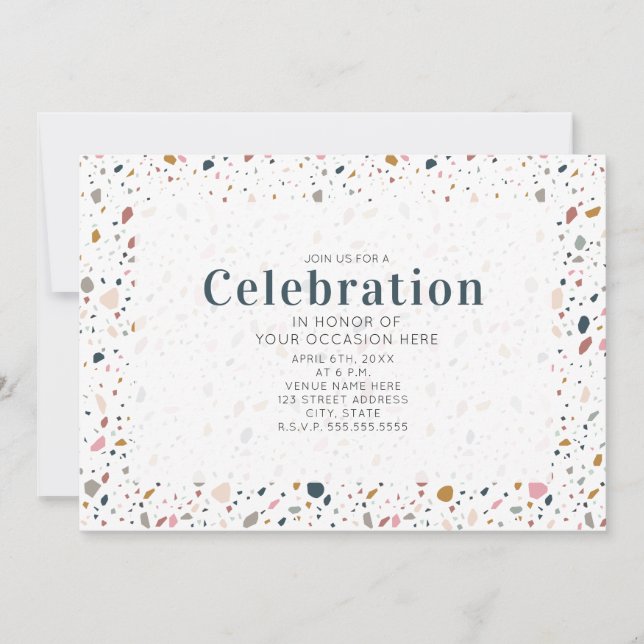 Carte d'invitation pour fête générique Terrazzo  (Devant)