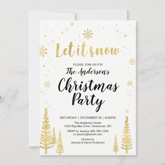 Carte d'invitation pour fêtes de Noël (Devant)