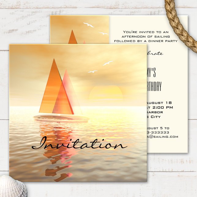 Carte d'invitation pour la célébration de la voile (Créateur téléchargé)