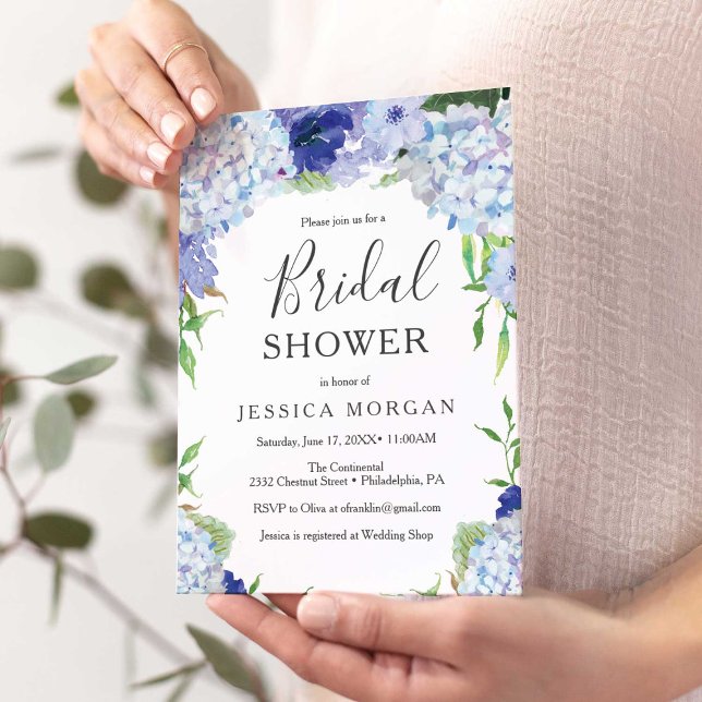 Carte d'invitation pour la douche nuptiale Blue Hy (Créateur téléchargé)