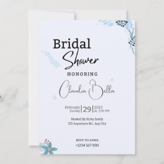 Carte d'invitation pour la douche nuptiale d'hiver