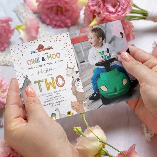 Carte d'invitation pour la ferme de la grange pour (Créateur téléchargé)