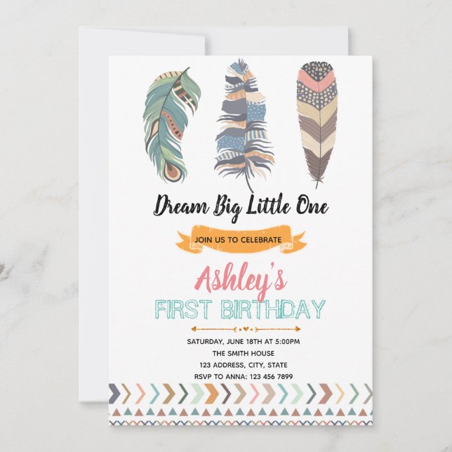 Carte d'invitation pour la fête d'anniversaire des (Devant)