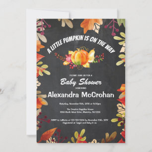 Carte d'invitation pour la fête de bébé Citrouille