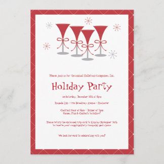 Carte d'invitation pour la fête de cocktail de Noë
