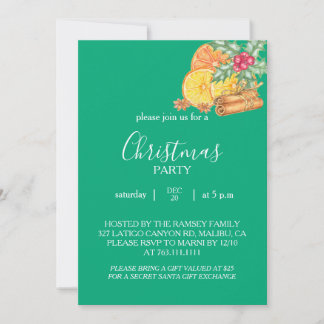 Carte d'invitation pour la fête de Noël