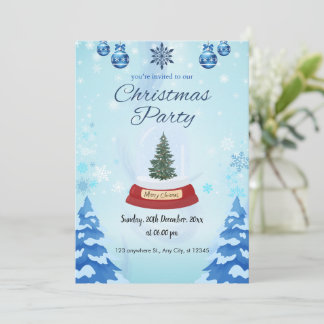 carte d'invitation pour la fête de Noël sous la ne