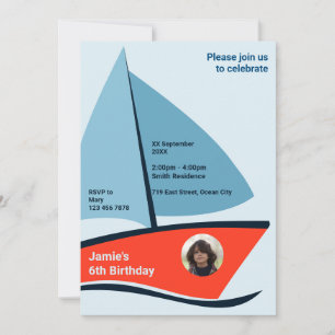 Carte d'invitation pour la fête du 6e anniversaire
