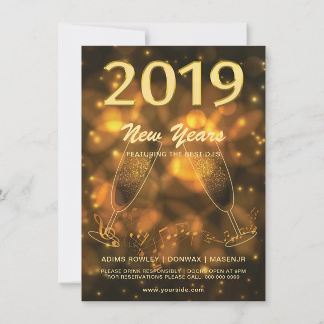 Carte d'invitation pour la fête du Nouvel An (Devant)