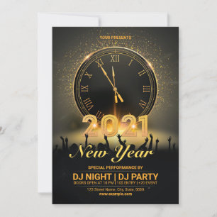 Carte d'invitation pour la fête du Nouvel An
