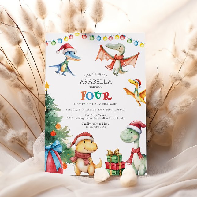 Carte d'invitation pour la quatrième fête d'annive (Créateur téléchargé)