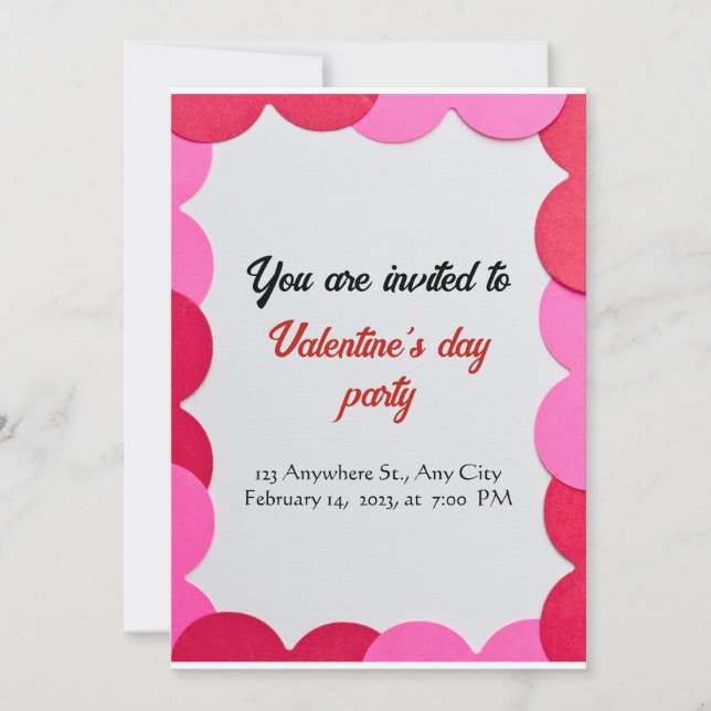 carte d'invitation pour la Saint Valentin (Devant)