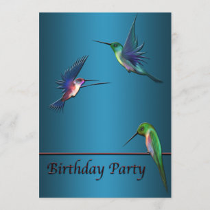 Carte d'invitation pour l'anniversaire de Colibris