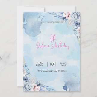 carte d'invitation pour l'anniversaire de juliana 