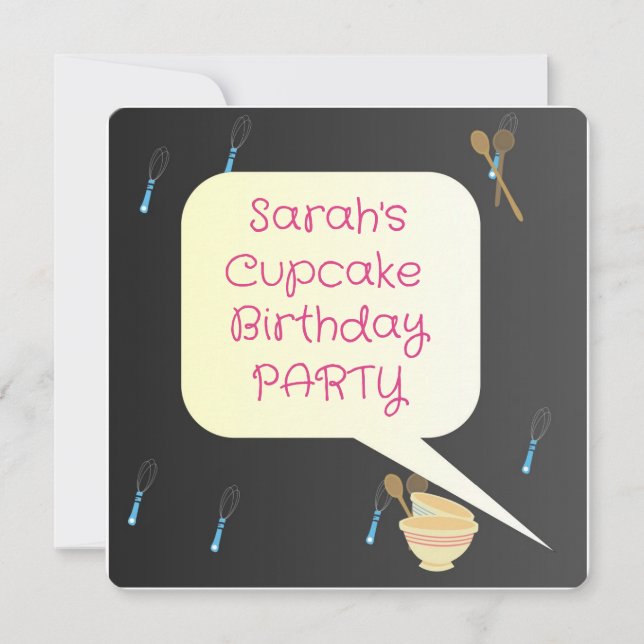 Carte d'invitation pour l'anniversaire de la fête  (Devant)