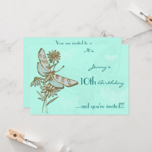 Carte d'invitation pour l'anniversaire de papillon