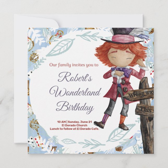 Carte d'invitation pour l'anniversaire de Wonderla (Devant)