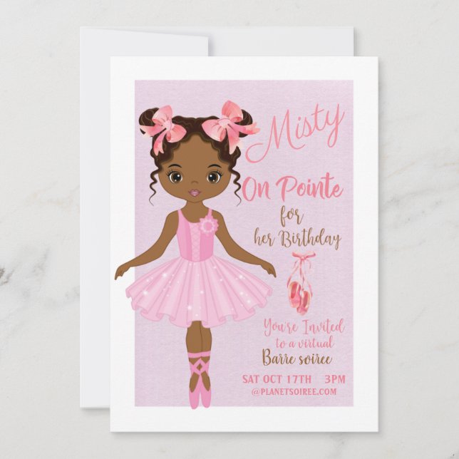 Carte d'invitation pour l'anniversaire du ballet (Devant)