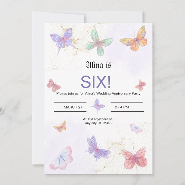 Carte d'invitation pour l'anniversaire du mariage (Devant)
