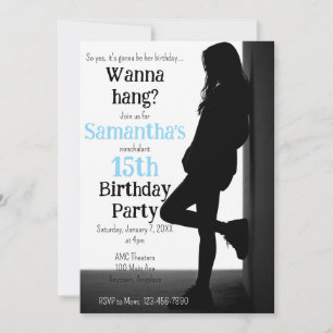 Carte d'invitation pour l'anniversaire d'une adole