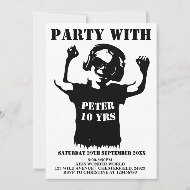 Carte d'invitation pour l'anniversaire électrisant (Devant)
