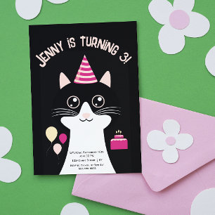 Carte d'invitation pour l'anniversaire noir de cha