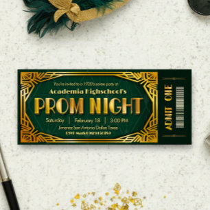 Carte d'invitation pour le bal de promo - Gatsby