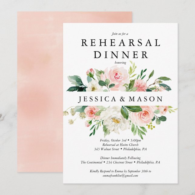 Carte d'invitation pour le dîner de répétition Air (Devant / Derrière)