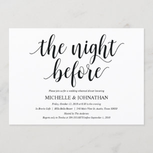 Carte d'invitation pour le dîner de répétition Mar