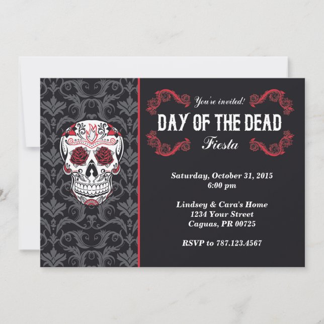 Carte d'invitation pour le Jour de la Fiesta Morte (Devant)