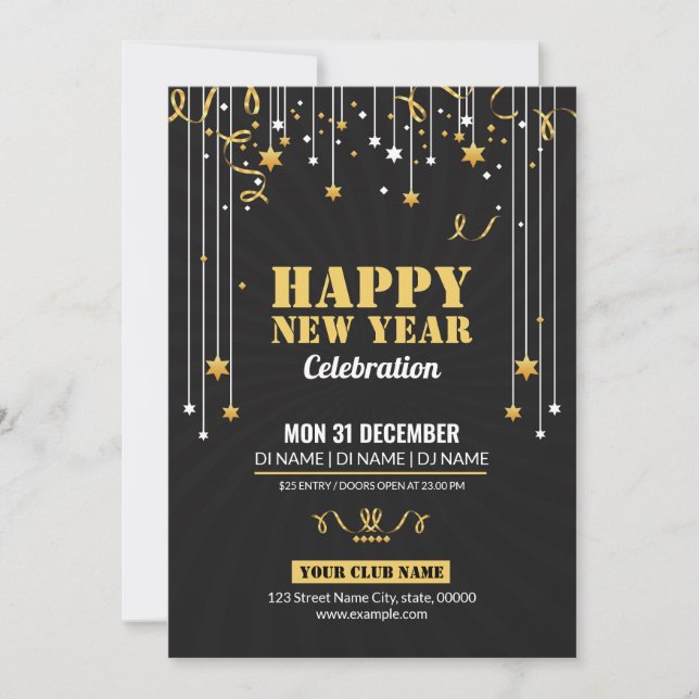 Carte d'invitation pour le Nouvel An (Devant)