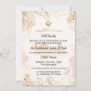 Carte d'invitation pour le Paath de Sukhmani Sahib