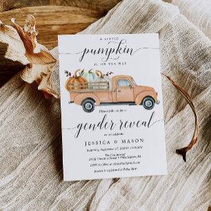 Carte d'invitation pour le petit camion Citrouille