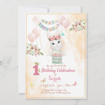Carte d'invitation pour le premier anniversaire de