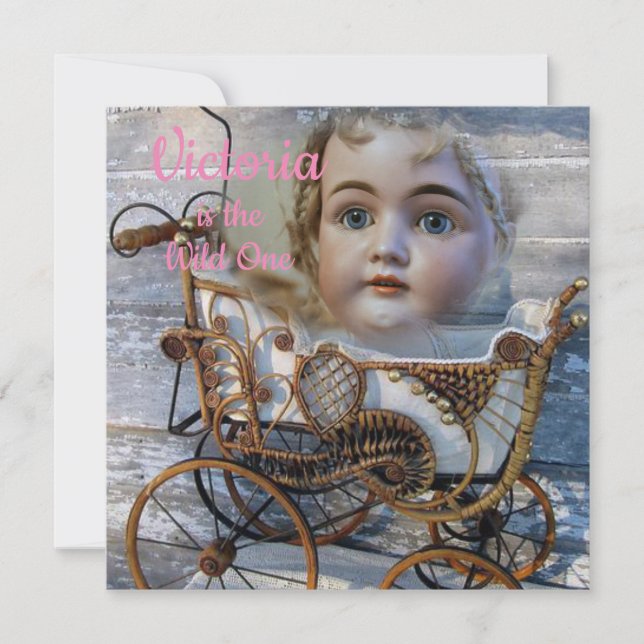 Carte d'invitation pour le premier anniversaire de (Devant)