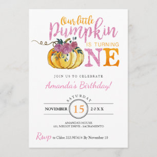 Carte d'invitation pour le premier anniversaire du