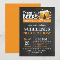 Carte d'invitation pour les 20 ans Cheers and Beer