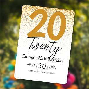 Carte d'invitation pour les 20 ans de la fille au