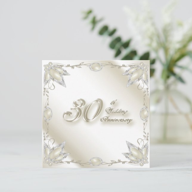 Carte d'invitation pour les 30 ans de mariage (Debout devant)