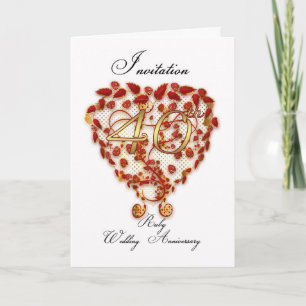 Carte d'invitation pour les 40 ans de mariage - ru