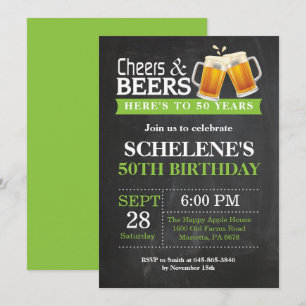 Carte d'invitation pour les 50 ans Cheers and Beer