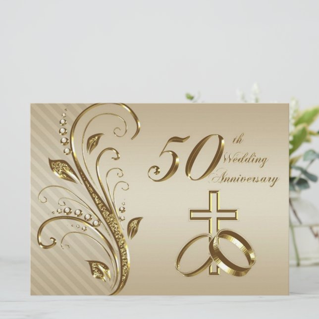 Carte d'invitation pour les 50 ans de mariage (Debout devant)