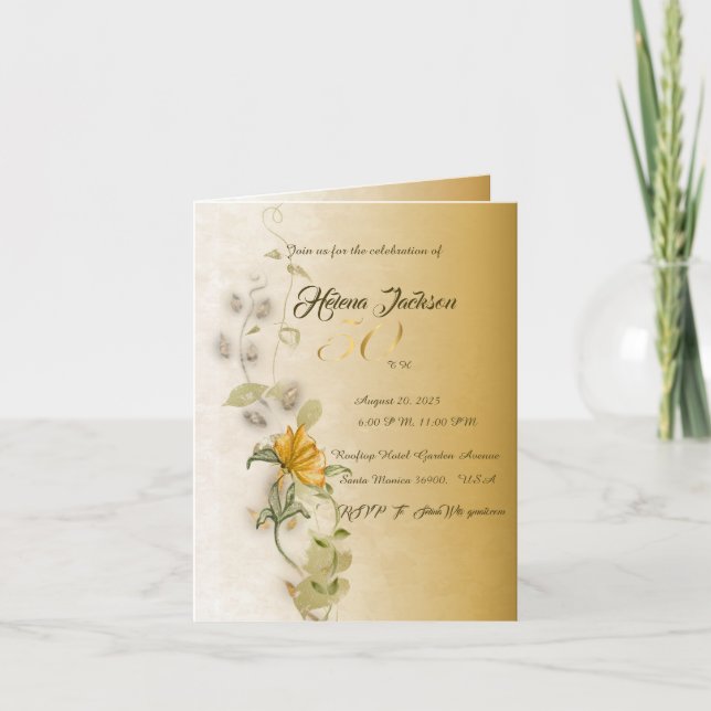 Carte d'invitation pour les 50 ans en or  (Devant)