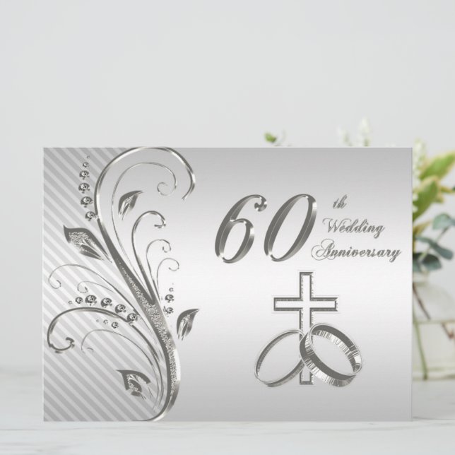 Carte d'invitation pour les 60 ans de mariage (Debout devant)